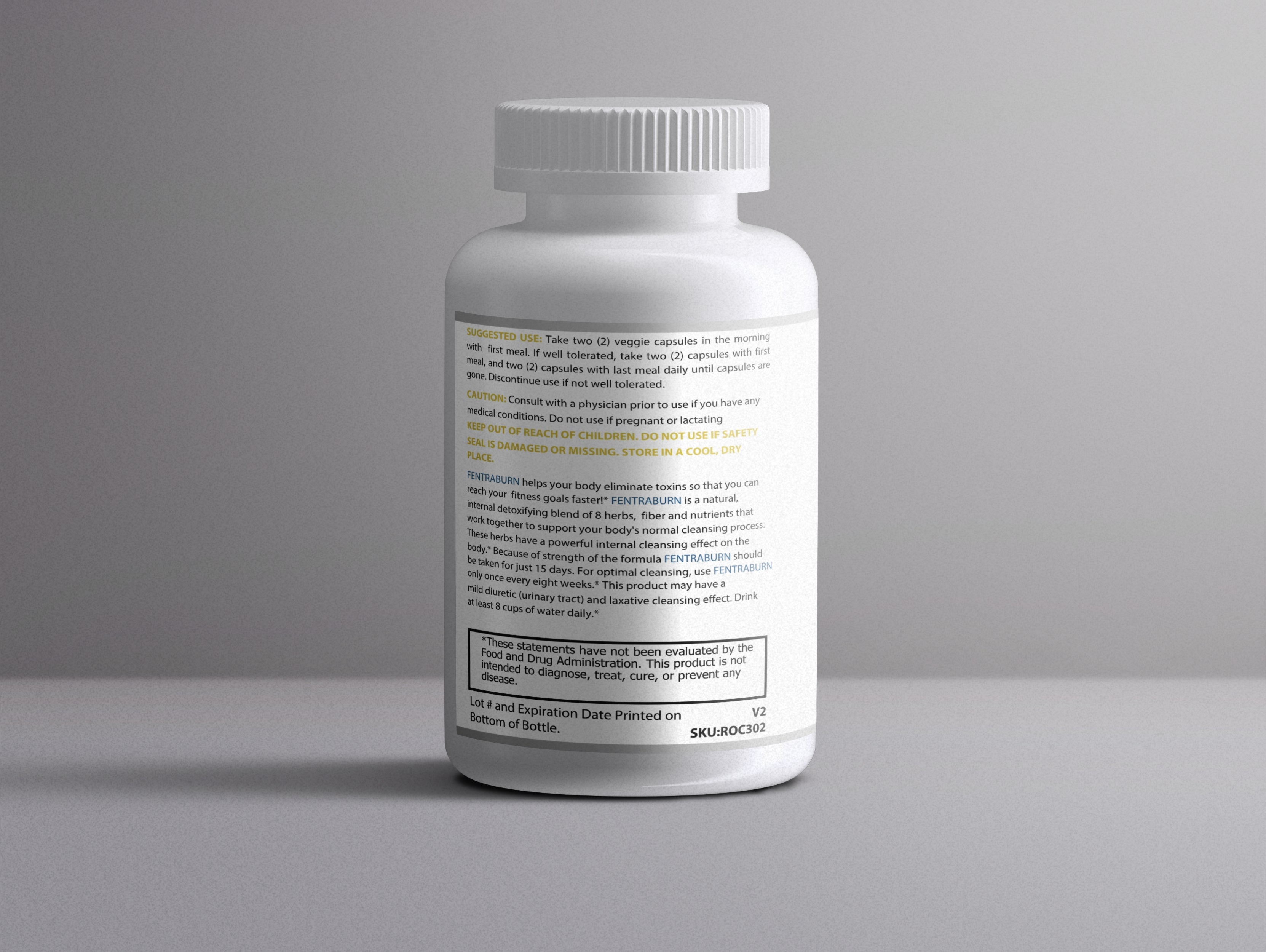 FENTRABURN dosage - take two capsules 30 minutes before meals for natural appetite suppression and gut microbiome support.