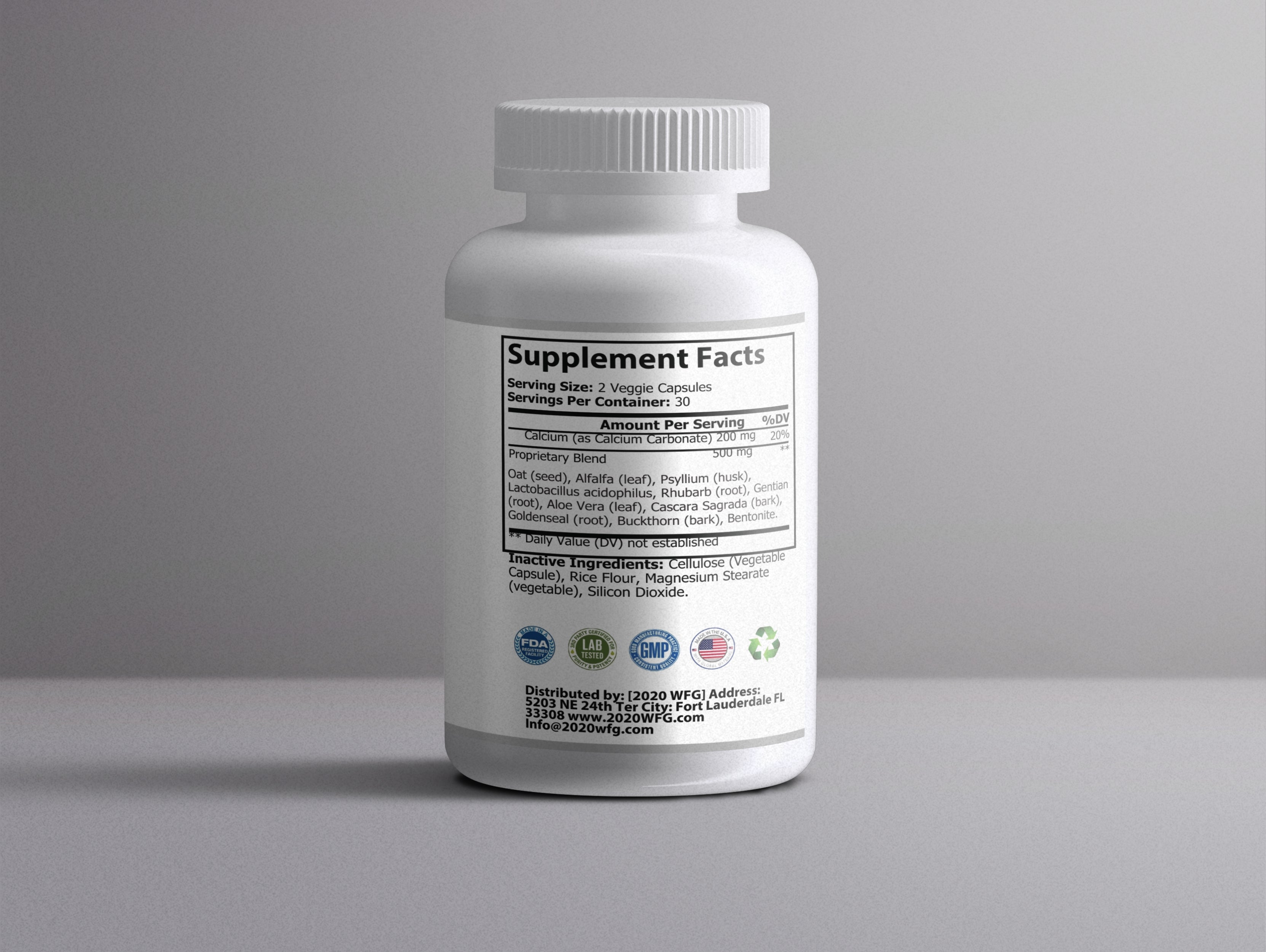 FENTRABURN ingredient profile - contains 500mg psyllium husk, 5B CFU probiotics, and glucomannan for metabolic detoxification.