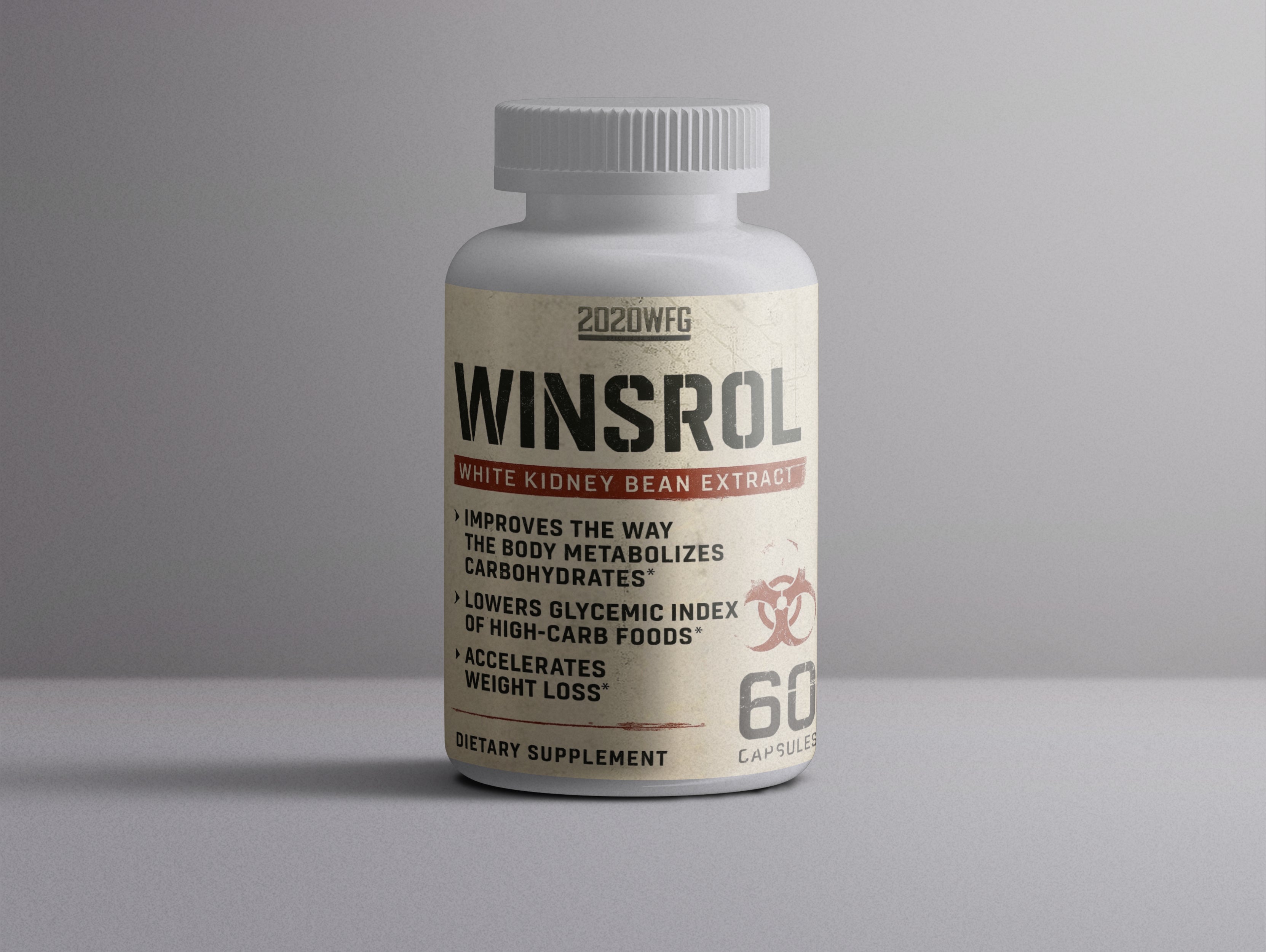WINSROL Metabolic Definition Catalyst bottle - 60 capsules with white kidney bean extract for carb blocking and lean physique support.