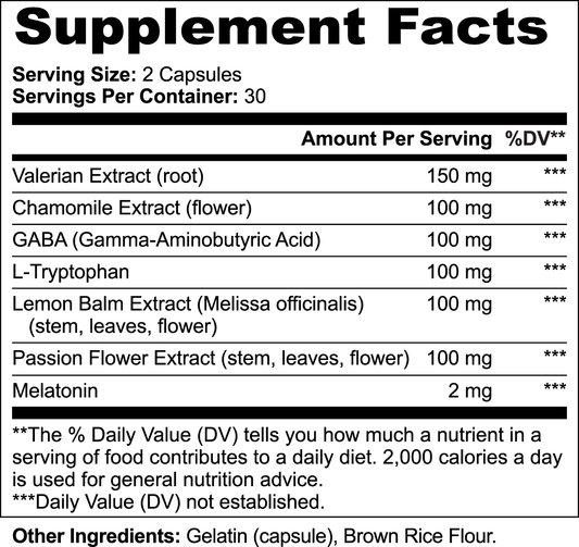 ZANAX Sleep & Relaxation Complex - Valerian, Chamomile, GABA, Melatonin Blend - 2020WFG