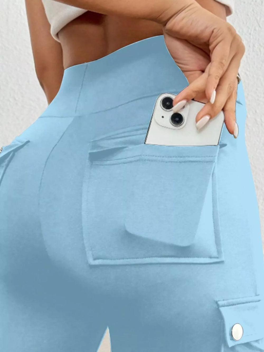 High Waist Pocketed Active Shorts