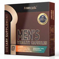 Box of Yobecon Men's Vitality Capsules with plant extracts on a white background