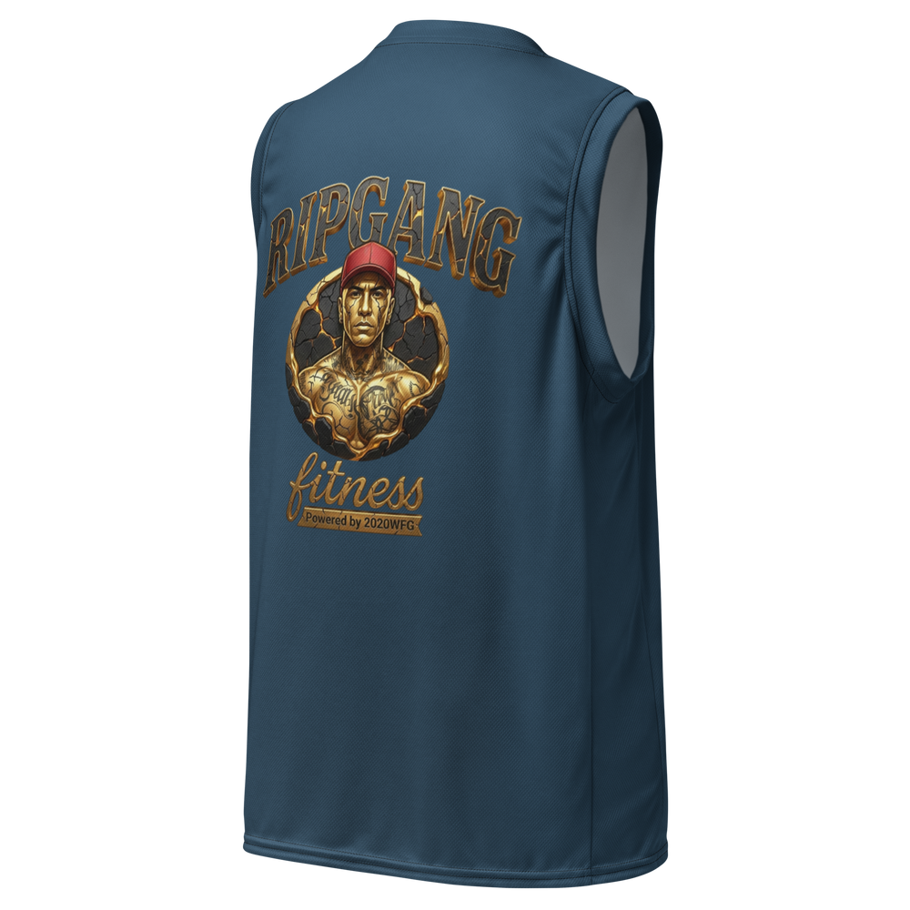 Recycled Unisex Gold Logo Basketball Jersey | RIPGANG × 2020WFG