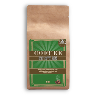 Hemp Coffee Blend 4oz bag with premium coffee and hemp protein, ideal for workout performance and sustained energy.