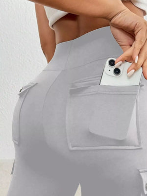 High Waist Pocketed Active Shorts