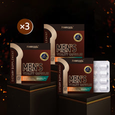 Yobecoa Men's Vitality Capsules packaging with a dark background