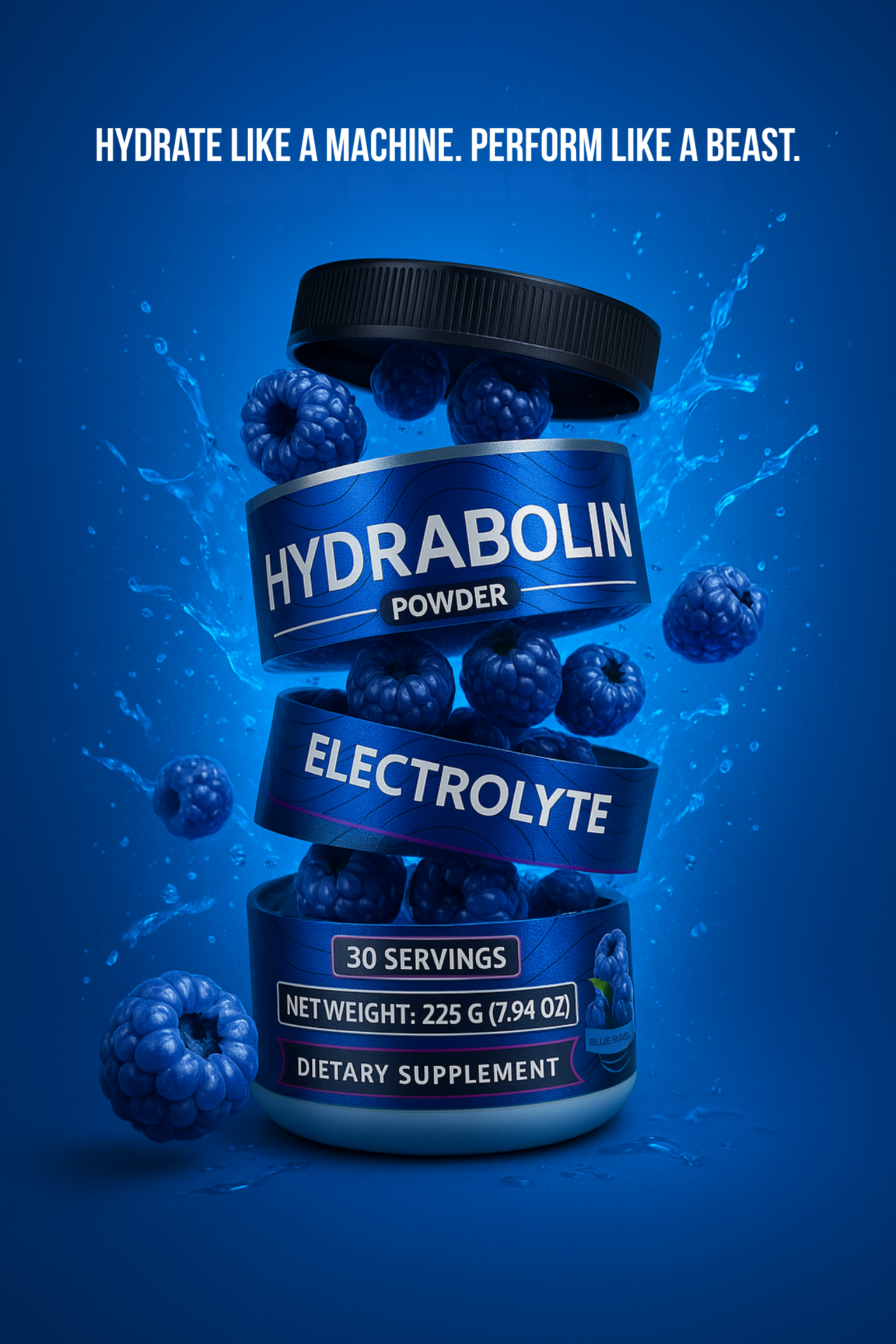HYDRABOLIN – Advanced Electrolyte Formula | Blue Raspberry Flavor