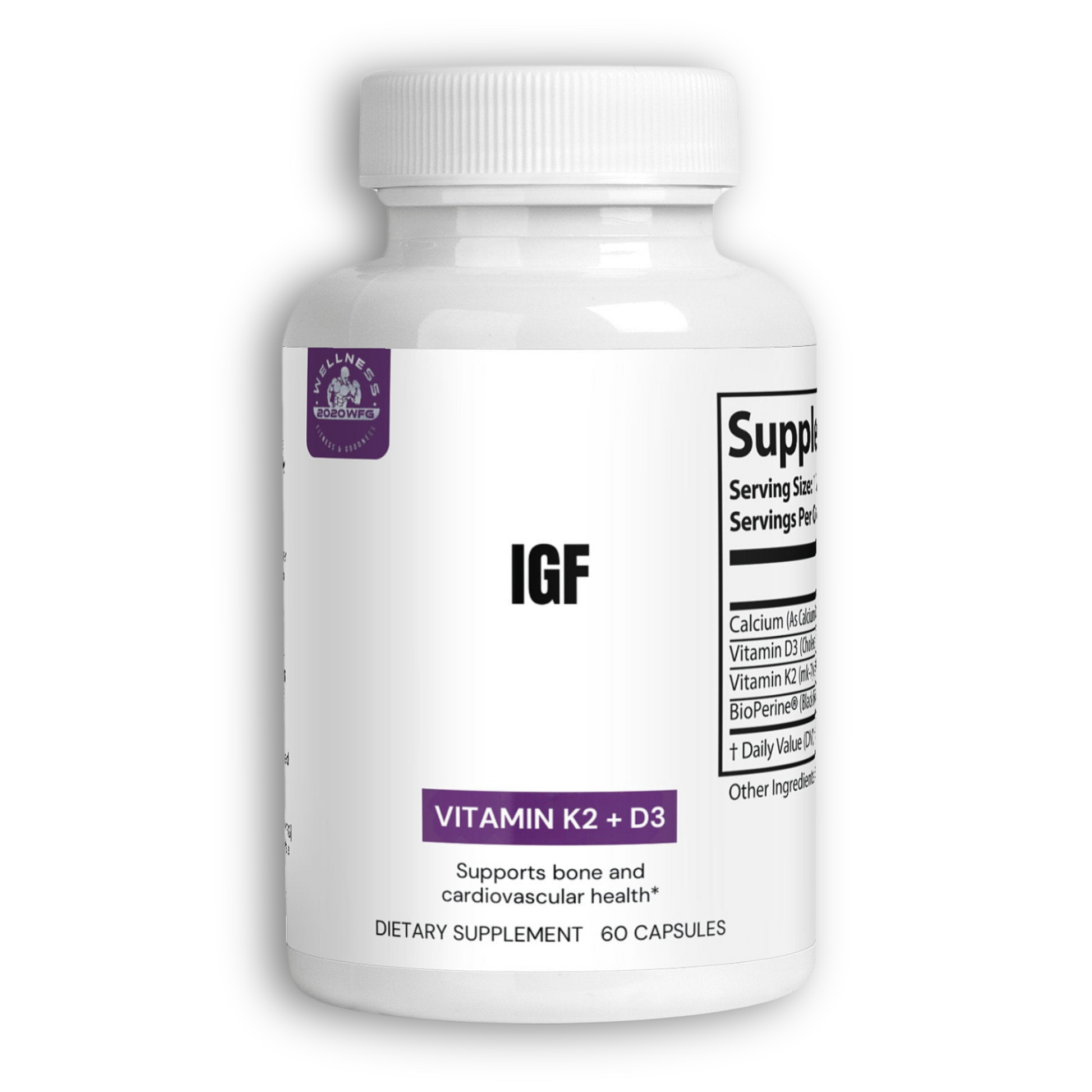 IGF Bone & Vitality Support - Calcium, D3, K2, and BioPerine®