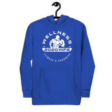 2020WFG unisex hoodie in blue featuring wellness design, perfect for sports, fitness, and casual wear.